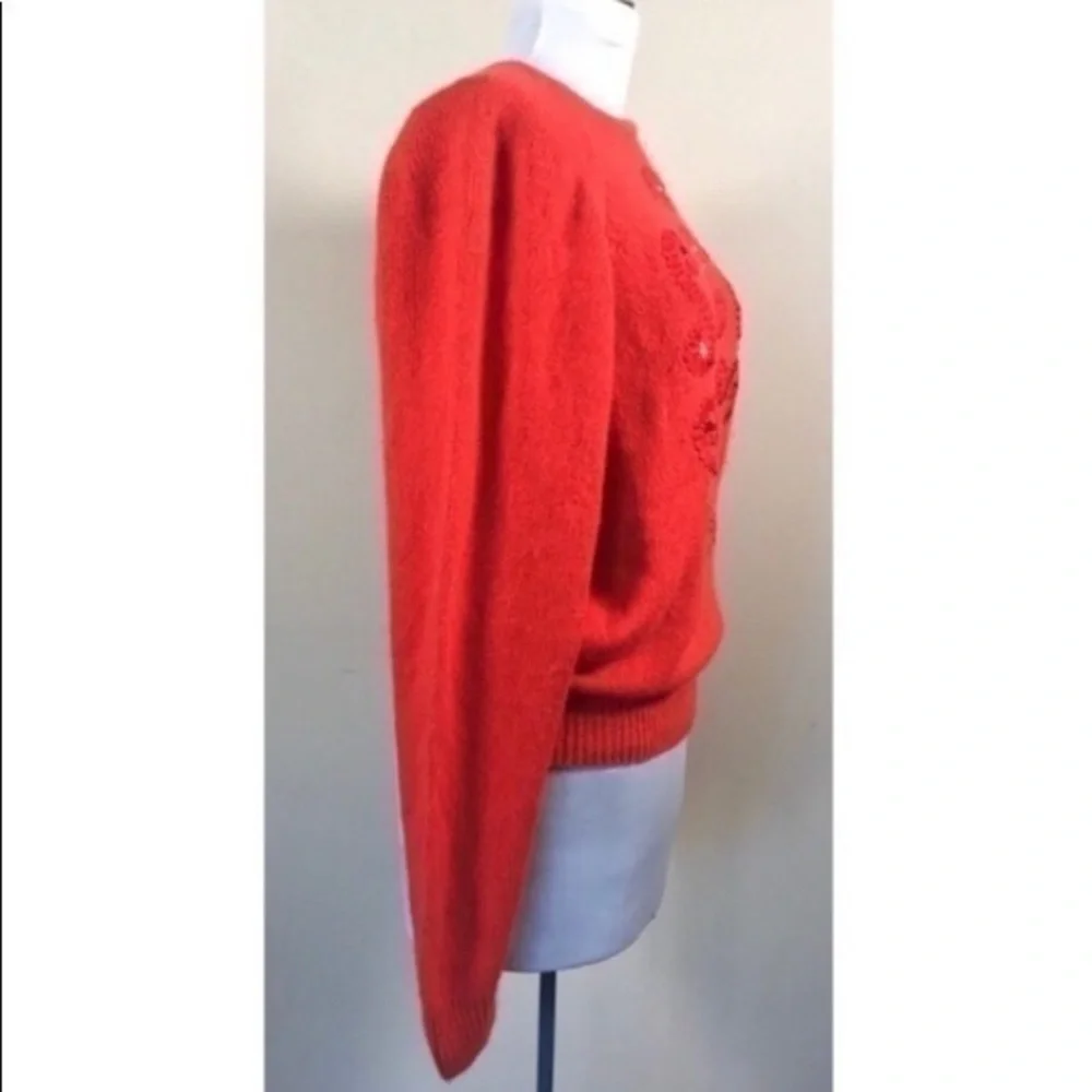 Vintage Sellecca Red Embellished Silk Sweater